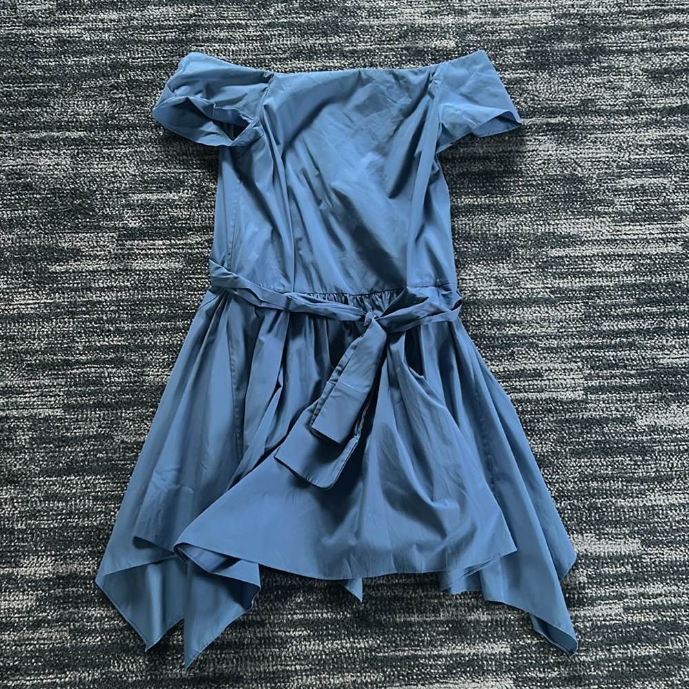 Halston Heritage Off-shoulder sleeveless dress with tie
